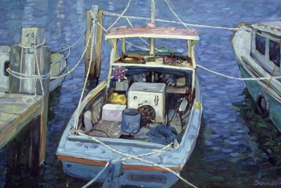 Vecchio lancio di pesca al molo, 1988 da Ted Blackall